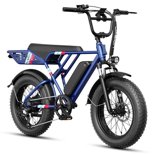 Jasion RetroVolt Electric Bike for Adults, 1500W/2000W Peak - 30/38MPH Electric Dirt Bike, 48V-52V, 13AH/20AH Battery, 65/90Miles Max Range Electric Motorcycle, 20'' X 4'' Fat Tire All-Terrain E-Bike