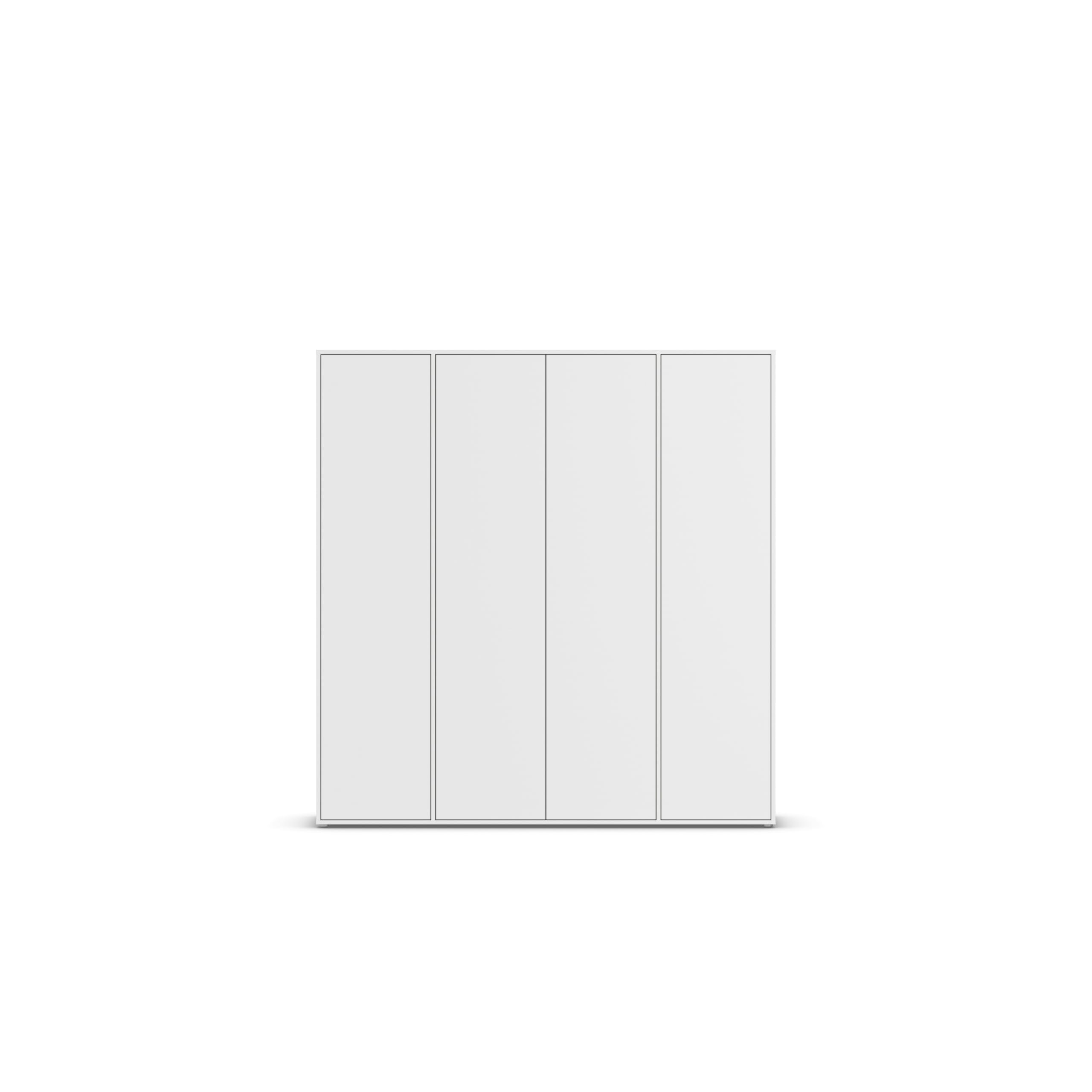 Rauch Möbel Nabila Kleiderschrank für Schlafzimmer, Kinderzimmer, Jugendzimmer, Flur, 4-türig, Push-to-Open, mit Zubehör Classic, Farbe Weiß, Breite 187 cm
