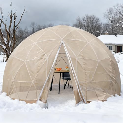 12FT Geodesic Dome Tent with 360° Views & Zipper Door...