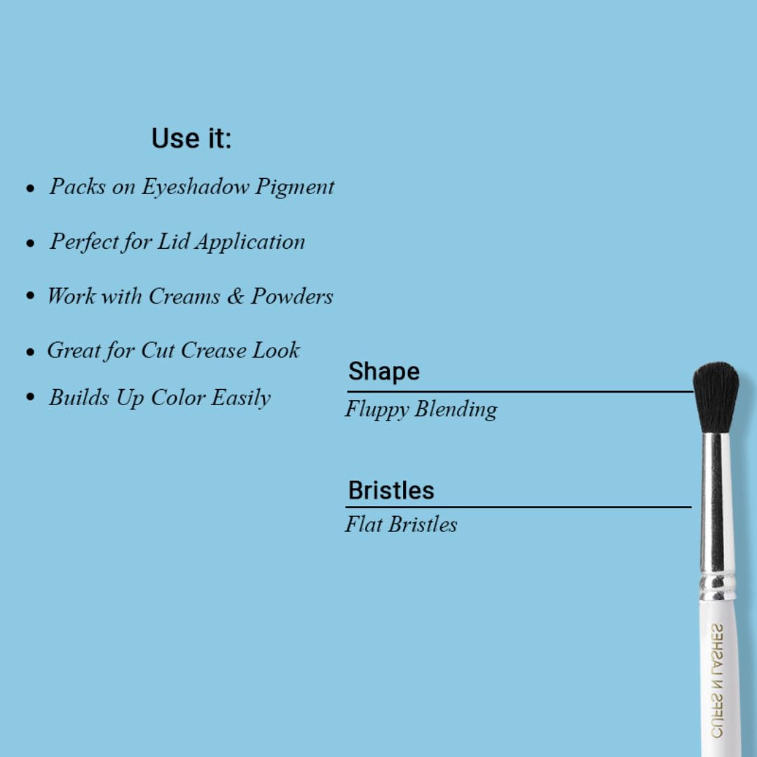 Cuffs N Lashes Dual Makeup Brush | 2-in-1 Fluffy Blending Brush &Small Flat Brush 04 | Eye Shadow Application &Seamless Blending | Soft Premium Bristles | Travel Friendly Eye Makeup Tool - Image 7 thumbnail
