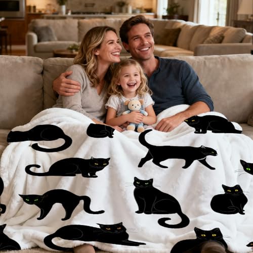 Black Cat Blanket Halloween Black Cat Gifts for Girls Pet Blankets - image 3