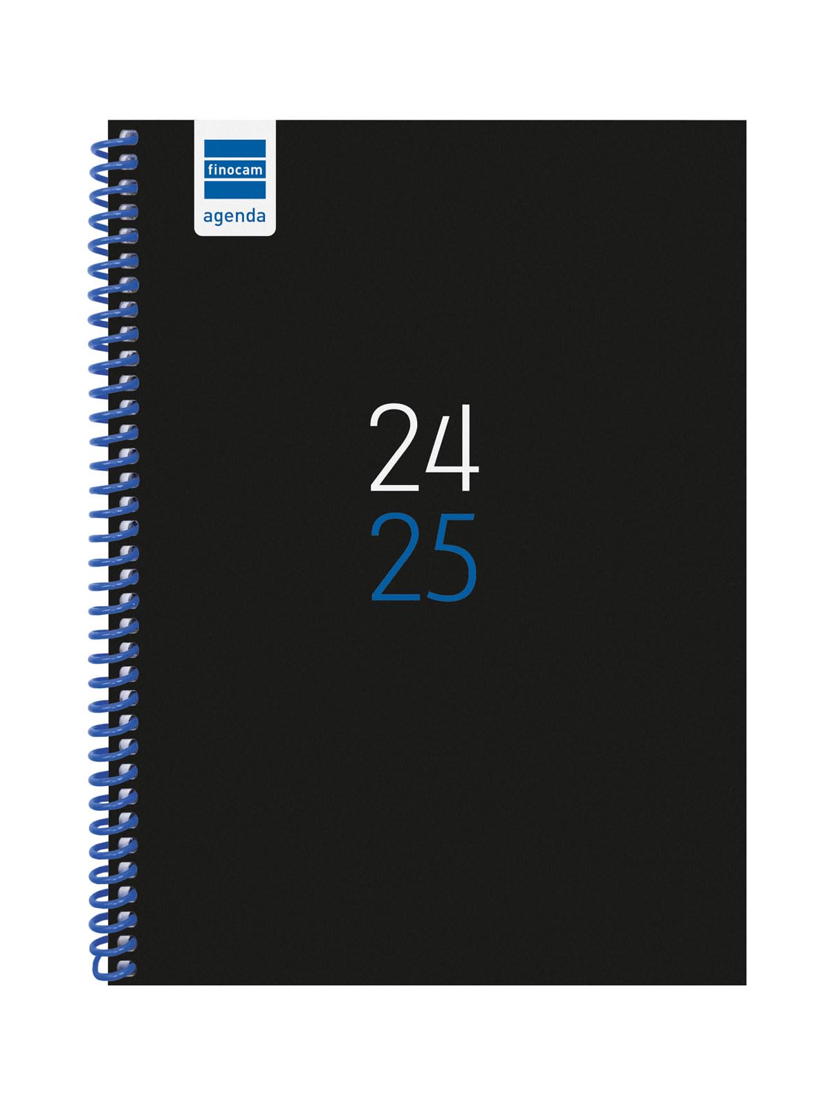 Finocam - Agenda Diva 2024 2025 Semana Vista Horizontal Septiembre 2024 - Junio 2025 (curso lectivo) + Julio y Agosto resumidos Negro Español
