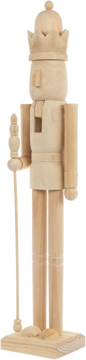 Hobby Lobby DIY Unfinished Wooden Nutcracker Figure, Natural Wood, Paint-Ready Christmas Decoration (36" Jumbo King)