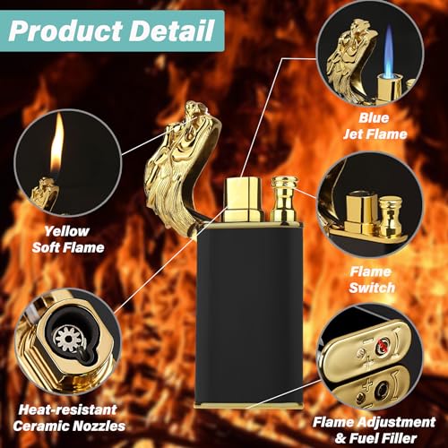 Encendedor Dragon Lighter con llama ajustable y recargable miniatura 2