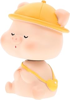 ABOOFAN Bobble Head Piggy Ornamento Decoração De Carro Carros Bolo Topper Decoração De Bolo Porco Cupcake Toppers Bobblehead Boneca Balançando Cabeça Piggy Vitrine Decoração Desenho