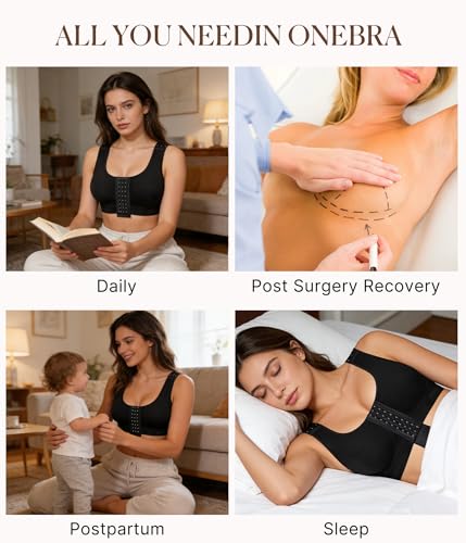 Image of BRABIC Post Surgery Front Closure Bras for Women No Underwire Compression Surgical Mastectomy Everyday Bra