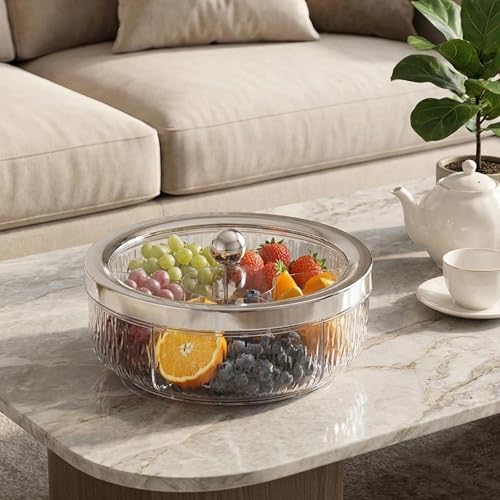Plateau de service rotatif à 6 compartiments transparent LOVIVER pour salon