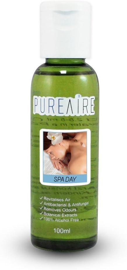 PureAire Essential Oil Blend Spa Day 100ml Aroma Essence for Diffusers Humidifiers & Air Purifiers Aromatherapy Home Relaxation Botanical Extracts Odour Elimination Water Soluble Fragrance
