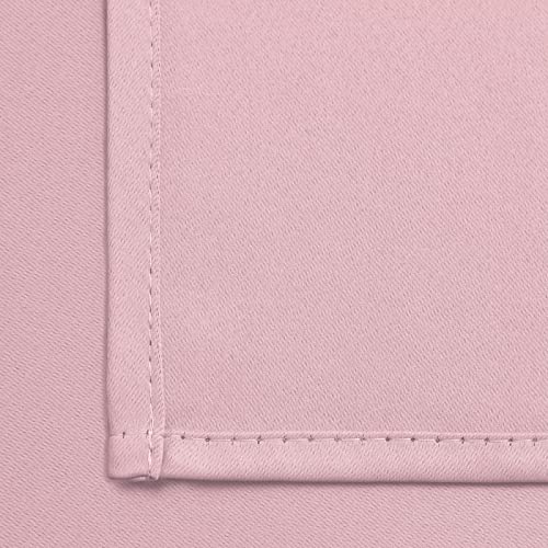 Yakamok Insulated Blackout Window Draperies - Energy Efficient Home Decor Grommet Top Curtains for Bedroom(Pink, 52Wx36L, 2 Panels)
