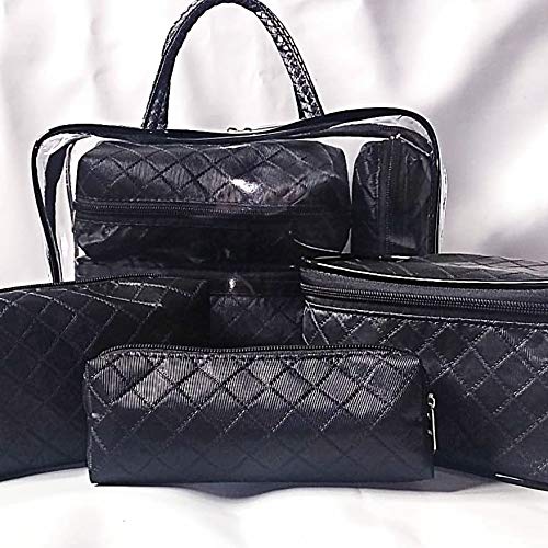 Conjunto de Necessaires com 4 pçs/Kit de necessaires/bolsa para Maquiagem/Porta Maquiagem (PRETO)