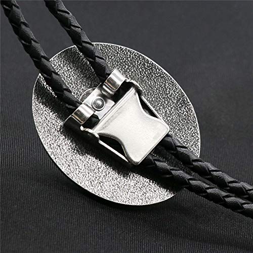 Image of Turquoise Agate Granite BOLO Tie for Men Women Leather Wedding Necklace Western Cowboy Necktie