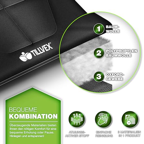 tillvex® Campingbett klappbar mit Tragetasche bis 280 kg | Campingliege extra breit | Feldbett Karpfenliege für Outdoor & Indoor | Klappbett Gästebett faltbar Garten Camping Angeln Festival Reise