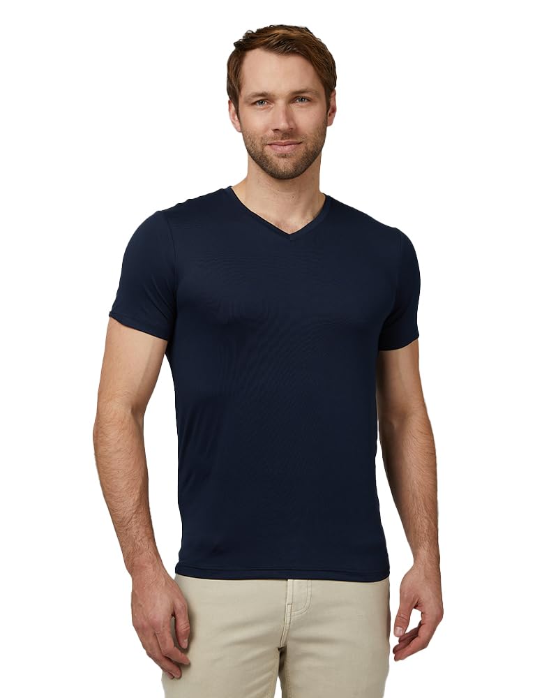 32 Degrees Men's Cool Classic Vneck T-Shirt | Anti-Odor | 4-Way Stretch | Moisture Wicking