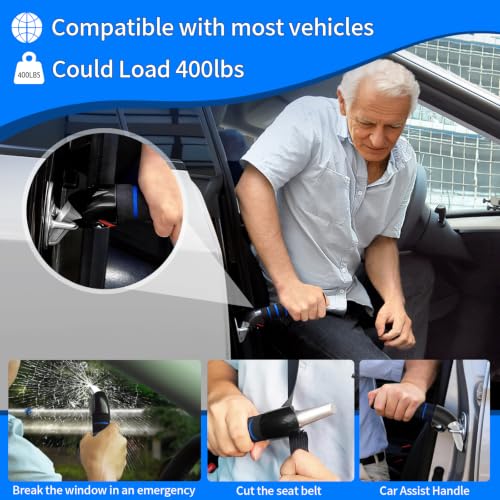 Image of KOUNATSURI 2Pack Car Door Handle for Elderly Car Handle Assist Support Multifunction for Seniors and Handicapped