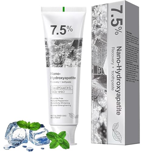 7.5% Hydroxyapatite Toothpaste for Advanced Enamel Protection,Appropriate for Sensitive Teeth,Gentle and Effective Formula,Fresh Mint (Pack of 1)