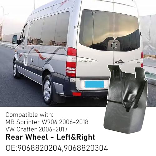 Image of MP&PV Auto Parts Sprinter Mud Flaps, 4Pcs Front Rear Wheel Fenders Mud Flaps Splash Guards Compatible with Mercedes Van Sprinter W906 2006-2018 VW Crafter 2006-2017 (Rear Left&Right)