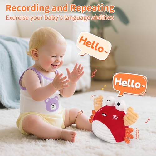 Krabbe Baby Spielzeug 6 7 8 9 10 11 12 Monate, Musikalische Krabbelspielzeug, Babyspielzeug Neugeborenes Geschenk 1 2 Jahre Junge Mädchen-Verstellbare Lautstärke, 100 Lieder und Aufnahmefunktio
