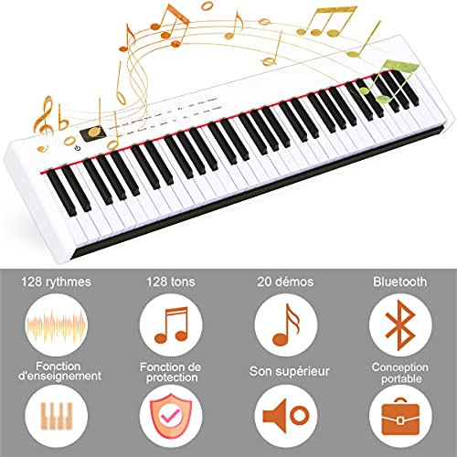 GOPLUS Piano Numérique 61 Touches Sensible au Toucher avec Bluetooth et MP3,61 Kit Clavier Piano 61 Écouteurs,Haut… - Les Beatles, Paul McCartney, John Lennon, RIngo Starr, George Harrison GOPLUS Piano Numérique 61 Touches Sensible au Toucher avec Bluetooth et MP3,61 Kit Clavier Piano 61 Écouteurs,Haut… – Image 4