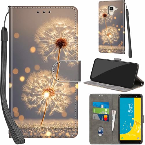 [Supporto per cellulare integrato] Samsung Galaxy J6 2018 La custodia del telefono può essere piegata e utilizzata come supporto per telefono cellulare per supportare i video di visualizzazione in formato orizzontale. Diverse prospettive possono essere regolate. Ti piace leggere e guardare film usando le migliori angoli, liberando completamente le mani.