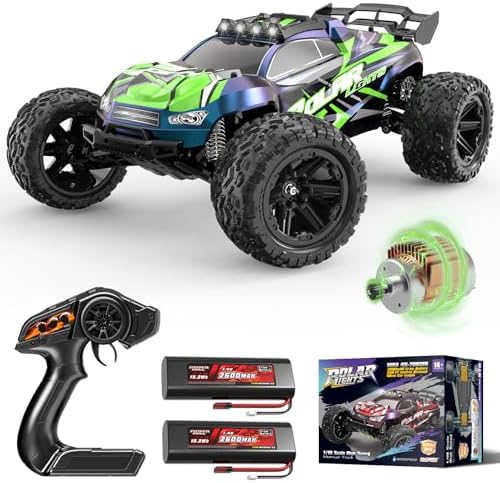 Womaqu 1:10 Großes RC Auto 46 cm, schnelles ferngesteuertes Auto,45 km/h | RC Offroad Truck, inkl.2 wiederaufladbare 2600-mAh-Akkus, RC Autos für Erwachsene & Jungen