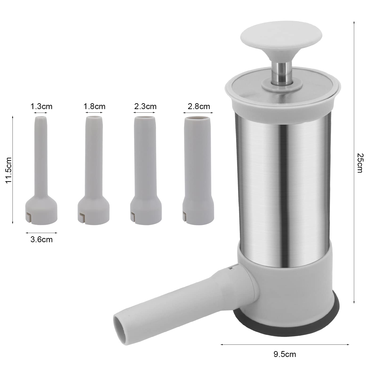 Riempitrice Manuale Per Salsicce In Acciaio Inox – Capacità Grande Con 4 Tubi – Macchina Per Salsicce Fatta In Casa – Ergonomica E Facile Da Pulire