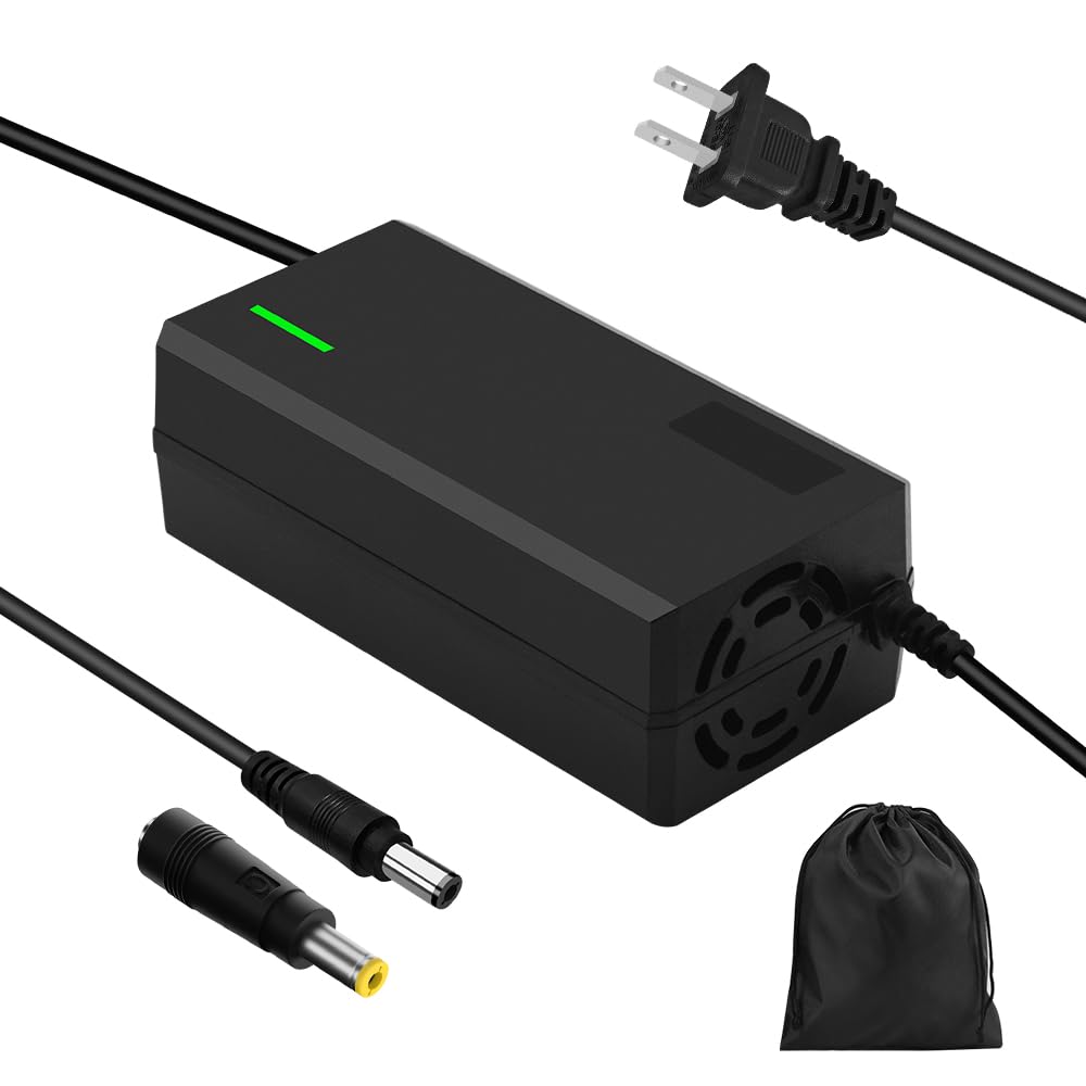 54.6V 3A / 5A Super Fast Charger for 48V Lithium Battery,No Adapter,7 Types of Plugs to Choose from,More Secure.Compatible with Most Plugs. with Cooling System (DC5.5x2.1mm plug-3A)