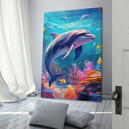 Impression sur toile dauphins haute définition pour déco maison - 3