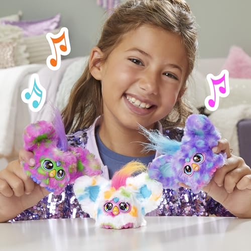 Furby Furblets Loo-Lay Mini, Elektronische Musik & Sätze in Furbisch (über 45 Geräusche), Kuscheltier in Weiß-gepunktet, für Kinder ab 6 Jahren, originelles Wichtelgeschenk
