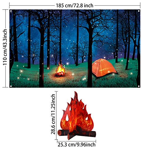 Fondo Fotográfico Camping Escena Bosque 6.1x3.6 pies miniatura 2