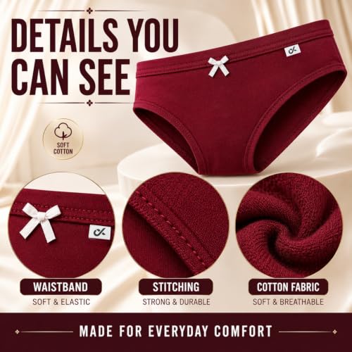 Image of XJARVIS CARIBEANCHIC Women's Hipster Panty, Combed Cotton Stretch Underwear, Full Coverage Bikini Brief, Soft Breathable Everyday Innerwear