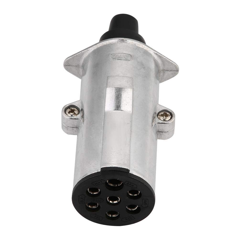 Suuonee Trailer Plug, Adaptateur de connecteur de remorquage de Type N pour fiche de remorque 24V 7 Broches pour Caravane de Cam