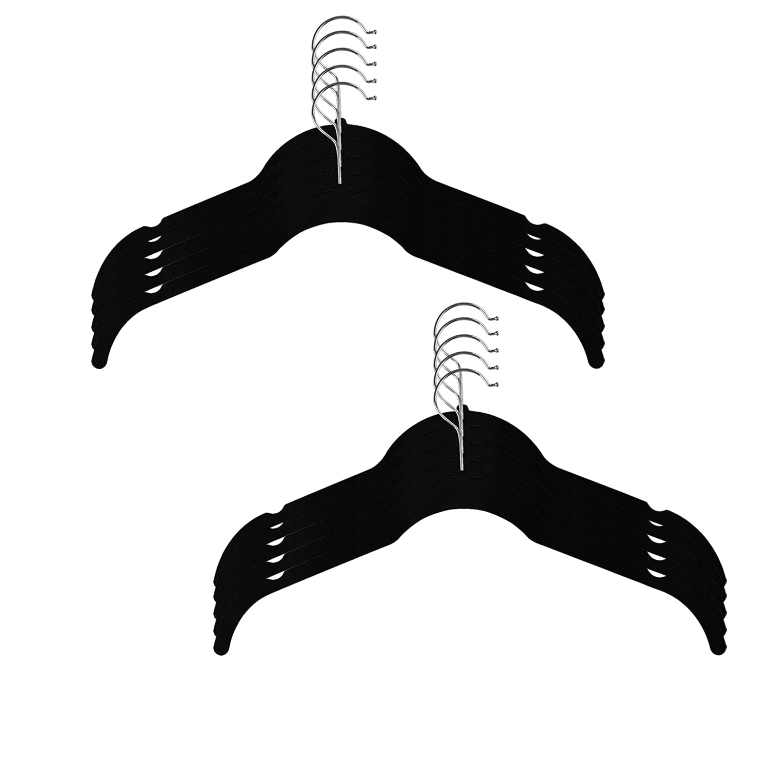 SUNTRADE Velvet Shirt Dress Clothes Hangers,360ยฐ Swivel Hook Non Slip Clothes Hangers for Tops, Dress Shirts, Blouses, Strappy Dresses (10)