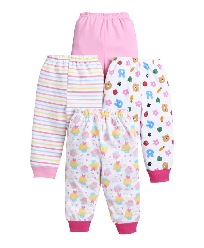 BUMZEE Girls Cotton Regular Fit Pyjamas Pack Of 4(Peb10696698)
