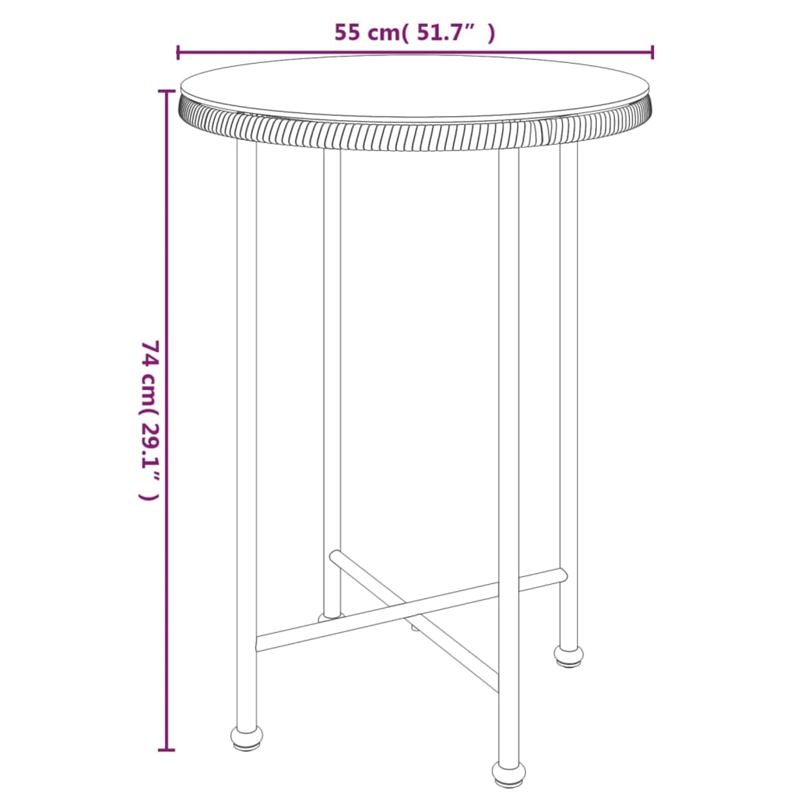 ATOMSTACK MAKER Homelen - Juego de muebles de jardín (3 piezas, polirratán, resistente a la intemperie, mesa con tablero de cristal templado y sillas con respaldo para terraza, jardín, balcón