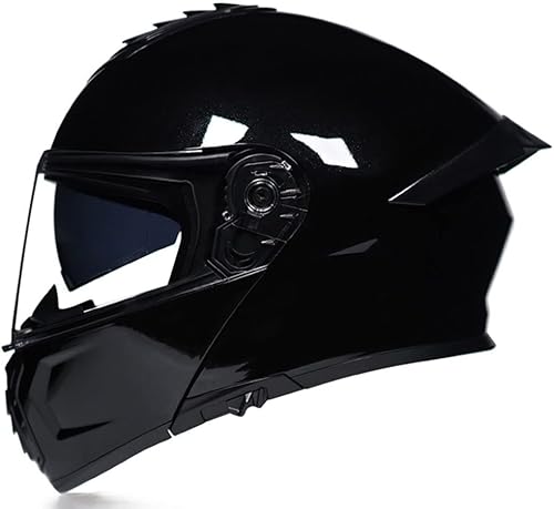 Full Face Motorcycle Helmet with Tail, Modular Lightweight Helmet with Anti Fog Dual Visors, Street Racing Integrated Flip Up Front Motorbike