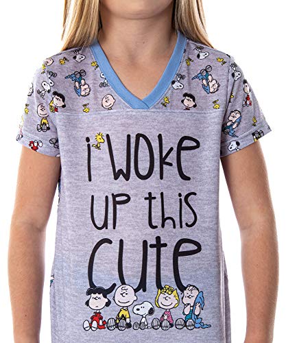 Peanuts Girls' Woke Up This Cute Pajamas Shirt And Pants 2 Piece PJ Jogger Pajama Set2