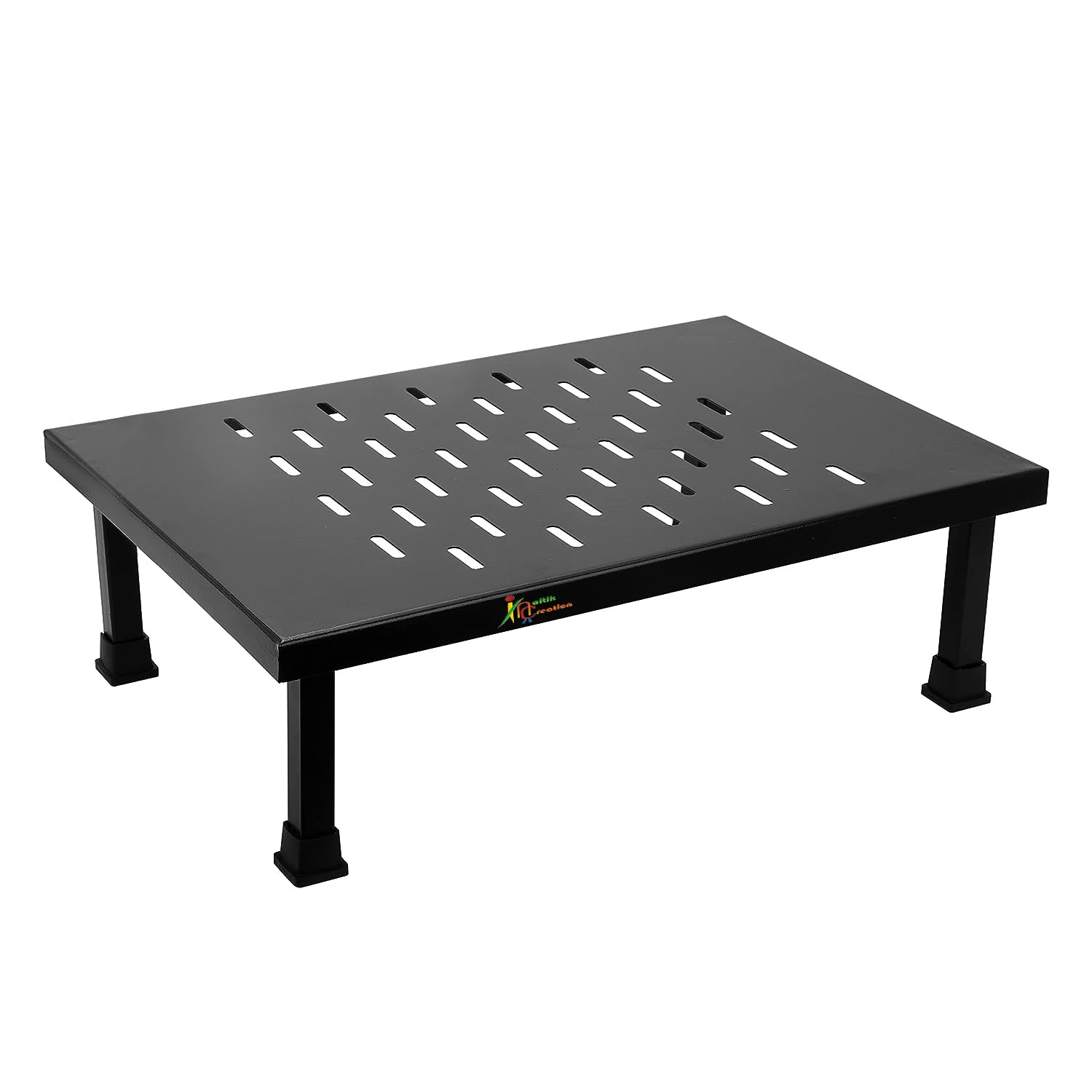 NAITIK CREATION Microwave Oven Stand – Heavy-Duty Metal Rack for Kitchen Platform | Countertop Organizer for Microwave, Toaster & Kitchen Appliances (Black, Anti-Slip, Up to 30L)