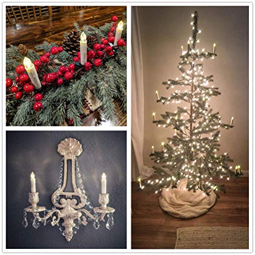Pchero Window Candles, 10 Packs Warm White Battery Operated Waterproof Led Flameless Taper Ivory Floating Candles With Remote Timer And Dimmable, Ideal For Home Indoor Outdoor Christmas Trees Decor #TOP1