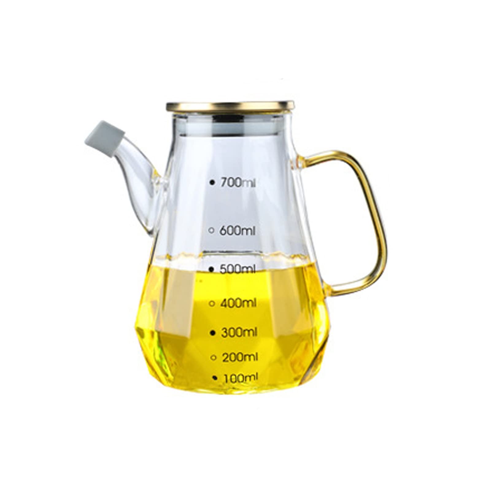 Glass Oil Vinegar Bottle Olive Oil Dispenser Bottle Olive Oil Container with Stainless Steel Lid,High Borosilicate Glass Oil Dispenser for Vegetable Olive Oil (Size : 500ml)
