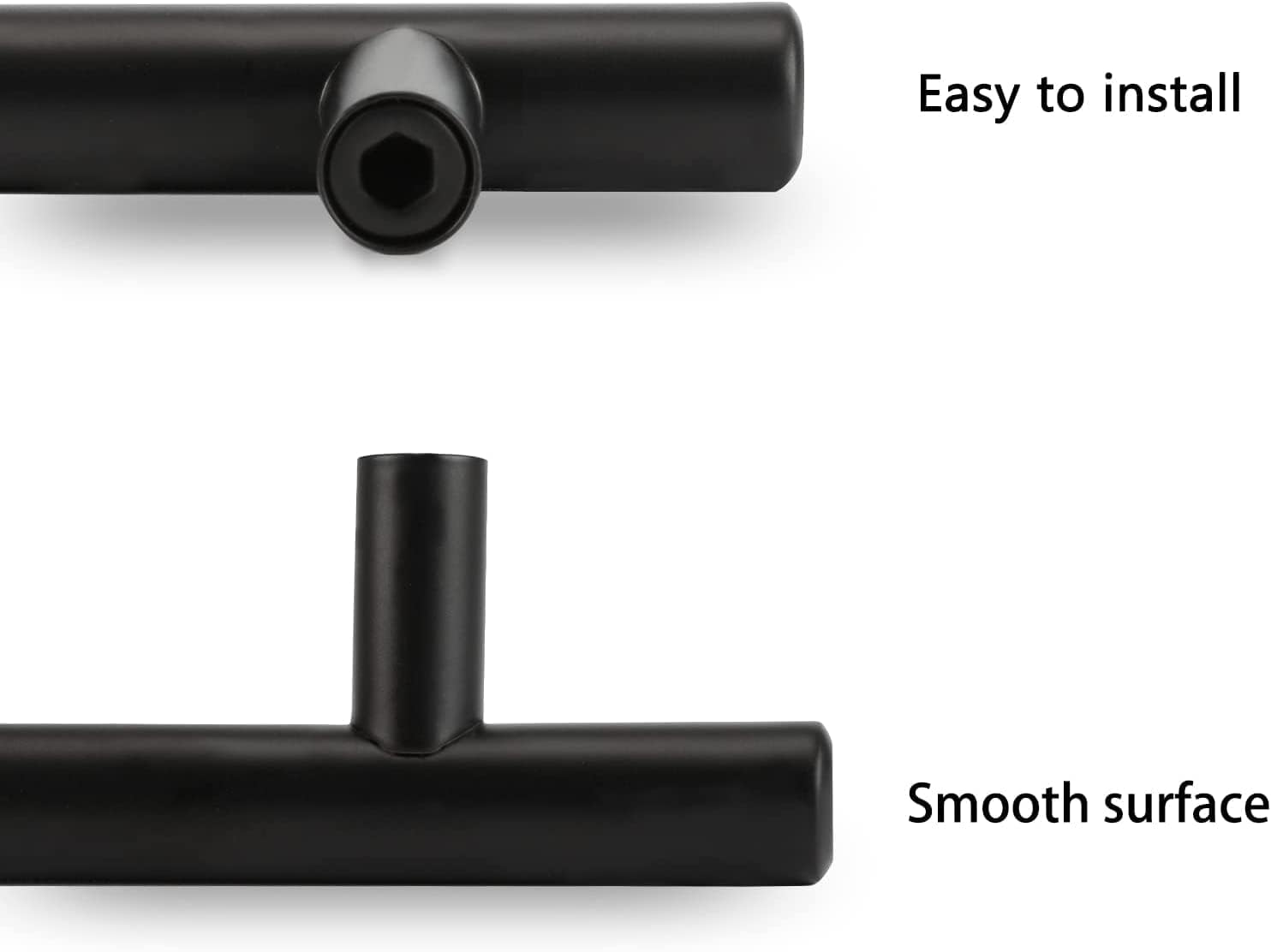 homdiy Kitchen Cabinet Handles Black Drawer Pulls 15 Pack - HD201BK 8-4/5in(224mm) Hole Centers Bathroom Cabinet Door Hardware Handles T Bar Cabinet Pulls Metal Drawer Pulls for Bathroom Cabinets