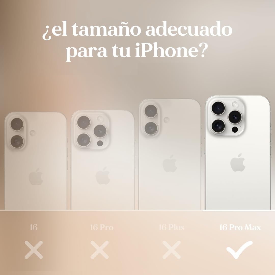 Woodcessories - Funda de Cambio, Cadena de Teléfono Móvil Sostenible Desmontable Compatible con iPhone 16 Pro MAX Funda con Correa Taupe - Biodegradable