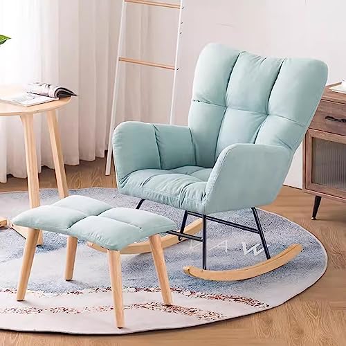 FLORIG Nursery s with Ottoman Balcony Lounge Chair Comfy Armchair Tufted Chair with Solid Wood Base, Glider Chair Recliner for Bedroom