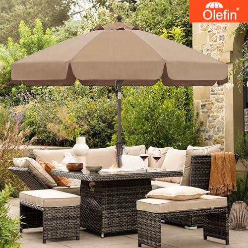 Image of MASTERCANOPY 9ft Olefin Valance Patio Umbrella Light Navy Blue