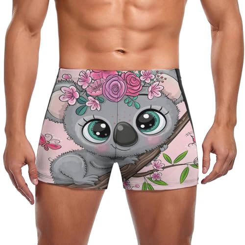 Slip de Bain Homme Anti-Irritation à Motif Koala pour la Natation