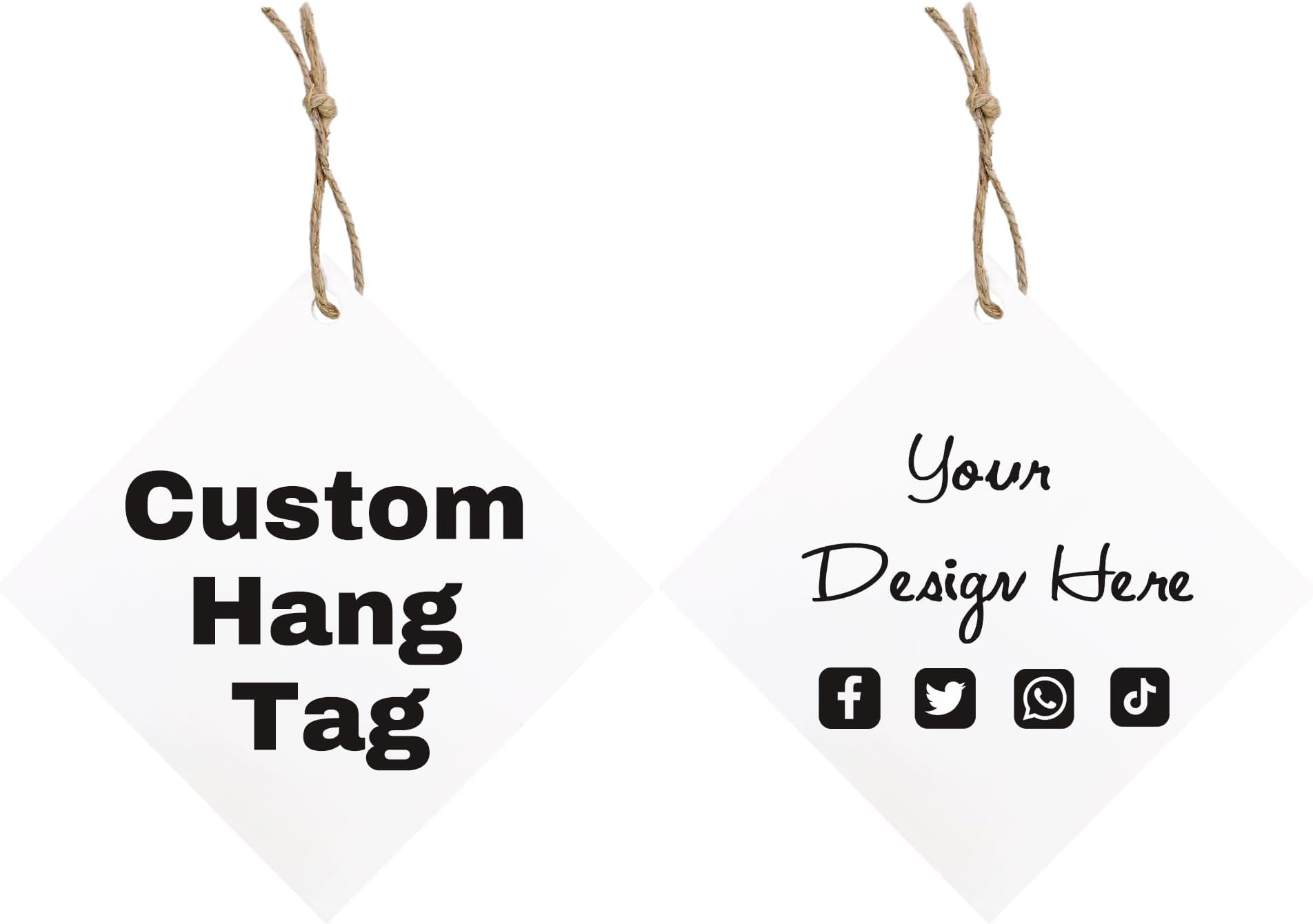 400 pcs Custom Hang Tags,Personalized Your Logo and Text Price Tags Jewelry Hang Tags Labels (2.3x2.3 Inch-Square 2)
