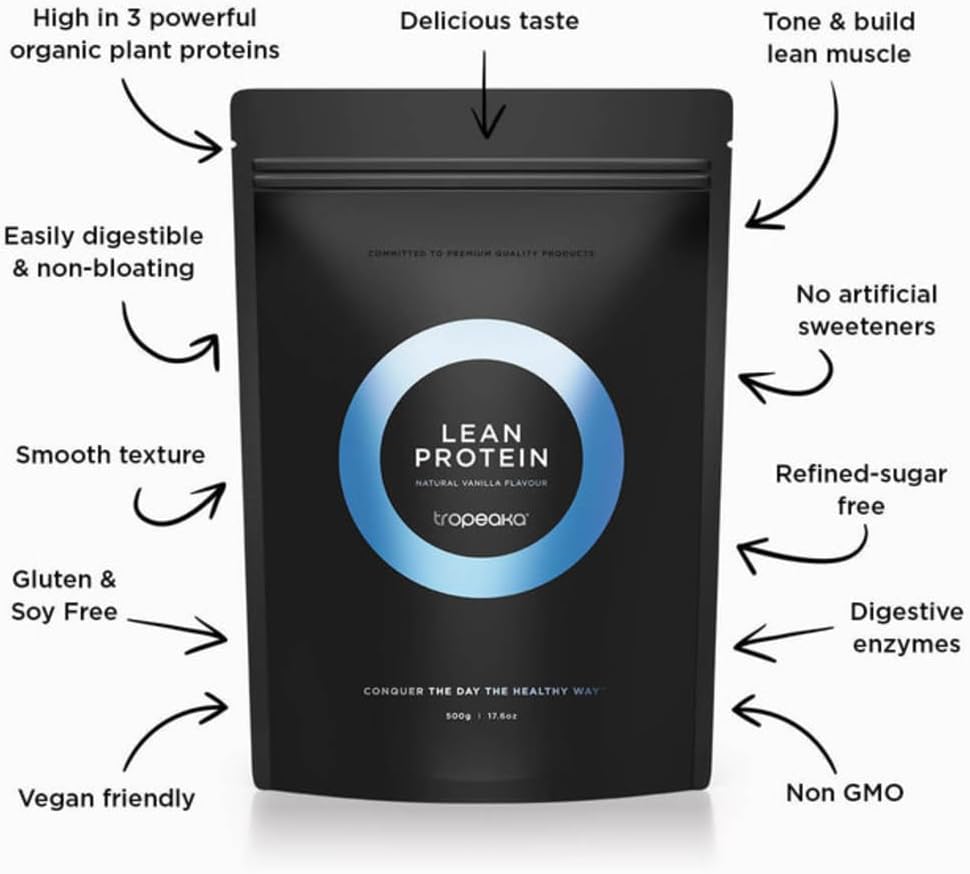 Tropeaka Plant Based Lean Protein Powder for Smoothies & Shakes - Vanilla - Vegan Protein for Men & Women, Gluten Free, Dairy Free, Non-GMO, 17.6oz (20 Servings) - Image 3