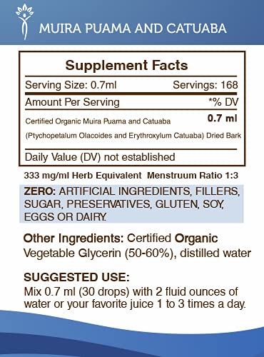 Secrets Of The Tribe Muira Puama And Catuaba Alcohol-Free Extract, Muira Puama And Catuaba (Ptychopetalum Olacoides And Erythroxylum Catuaba) Dried Bark (2X4 Fl Oz) #TOP3