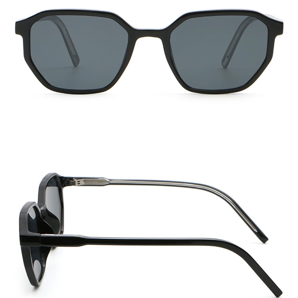 Polygon-Sonnenbrille für Herren, UV400-Acetat-Sonnenbrille für Damen
