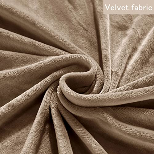 Housse de canapé en L en velours gris extensible pour angle 3+4 places - 3