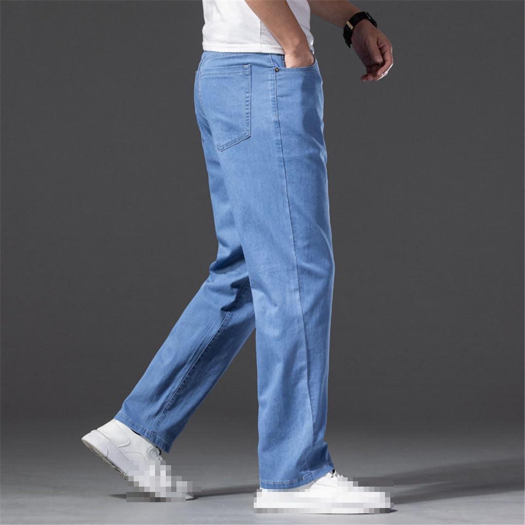 Pantalones Vaqueros Rectos Sueltos De Pierna Ancha para Hombre Pantalones Casuales De Talla Grande